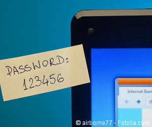 too simple password on post-it note