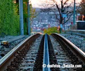 Die Schienen der Zahnradbahn Zacke.